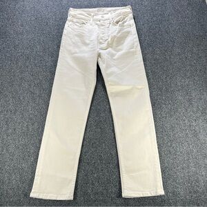 Mother Jeans The Tomcat Ankle Size 27 Cream Puffs White Denim Straight Leg